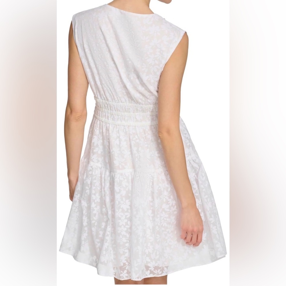 NWT Tommy Hilfiger White Sleeveless Midi Dress M/L - Picture 2 of 6